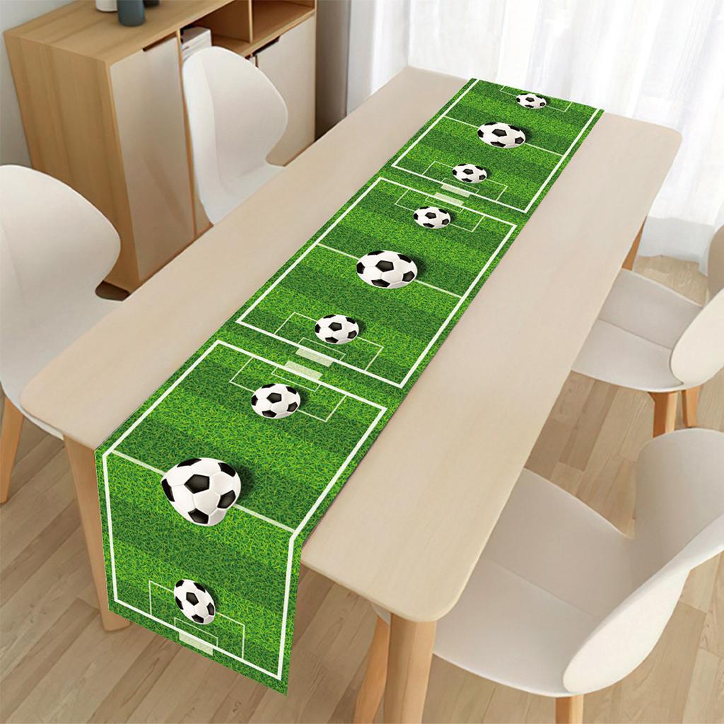 Soccer Themed Table Runner Football Birthday Party Decorations Boys Favors Soccer Grass Table Cover Baby Shower Supplies
