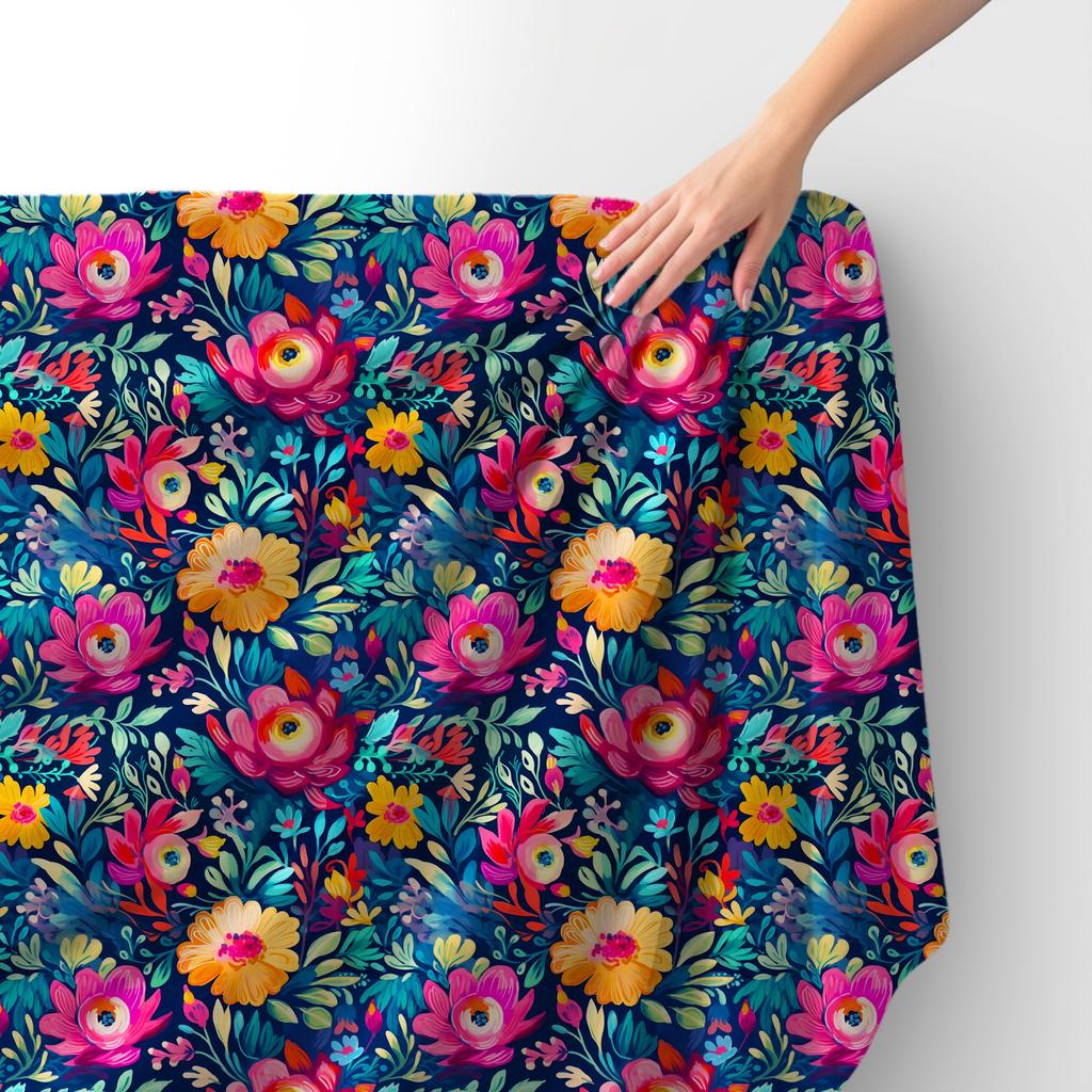 Royal Samt Stoff Polyester Zum Nähen - Motiv Blumen - Rdx2370