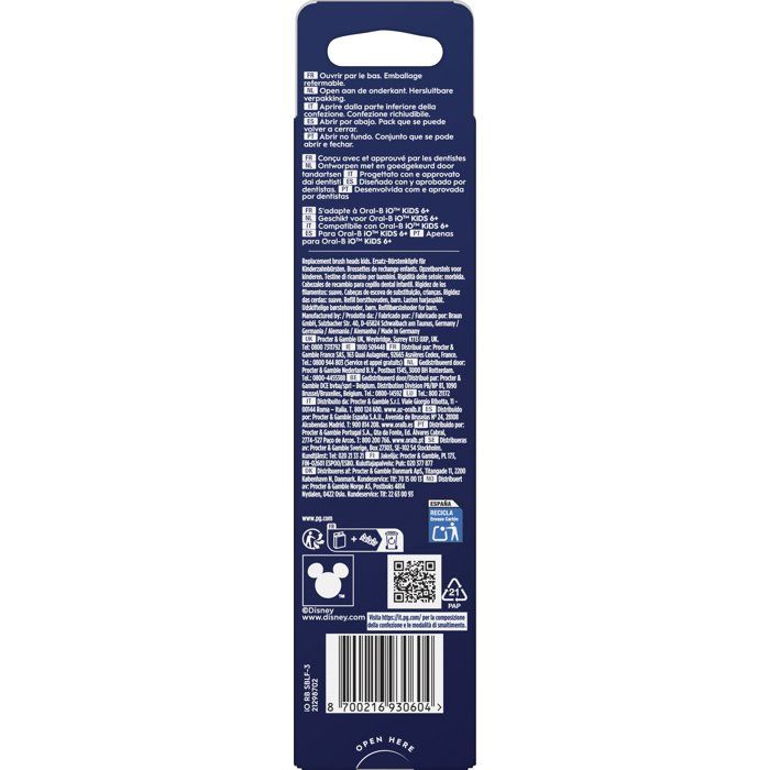 Pack de 3 brossettes Stitch - ORAL-B - iO Kids6+ - Pour enfant - Extra doux - Pour iO2 Kids - Disney - Des 6 ans