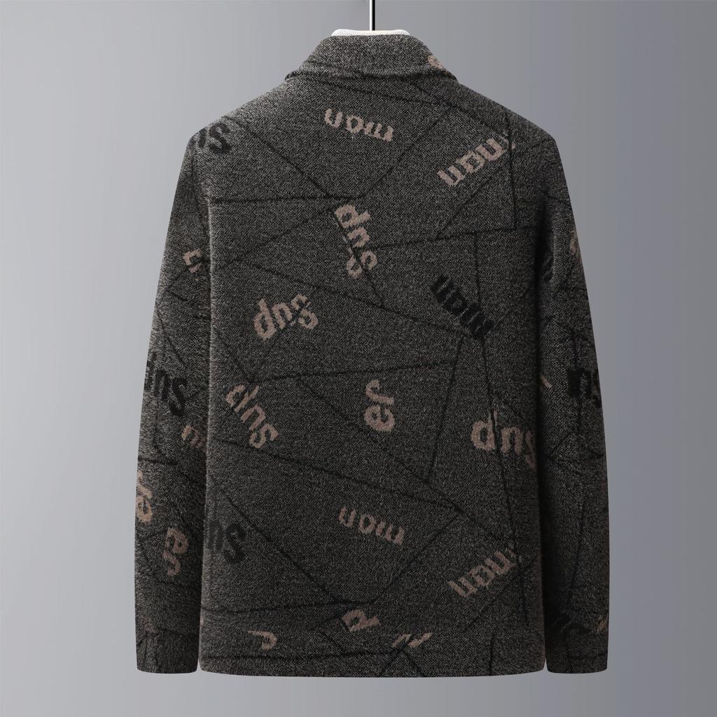 Autumn and Winter New Men's Chenille Jacket Business Casual Lapel Cotton Thickened Young and Middle-aged Jacket Men's Coat