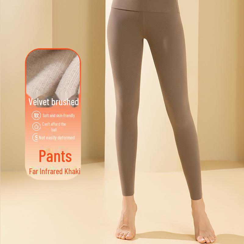 "Women's German Velvet Warm Pants: Infrared Heating, Thickened with Velvet, Antibacterial Cotton Bottoms for Autumn and Winter"