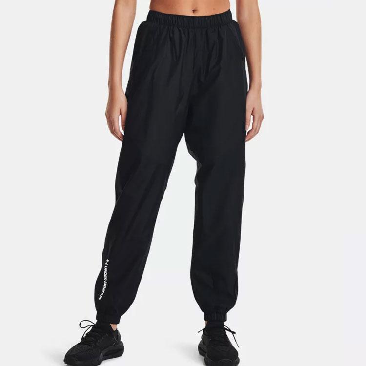 Under Armour Solid Color Training Woven Pants Women bottoms Black 1369846-001