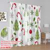 2pcs,2D Plane Printing Popular Curtains Christmas Baubles Trees Candy Canes (2) Polyester (without Rod) Festive Ldeal for