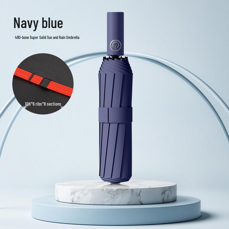 Large Windproof Automatic Folding Umbrella for Men and Women - Reinforced, Dual-Use for Sun and Rain