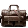 Borsa da viaggio da uomo di grande capacità, borsa da viaggio orizzontale in vera pelle, borsa a tracolla