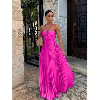 Women's Summer New Skirt Solid Color Tube Top Sleeveless Suspender Dress Slim Fit Solid Color Long Dress Women