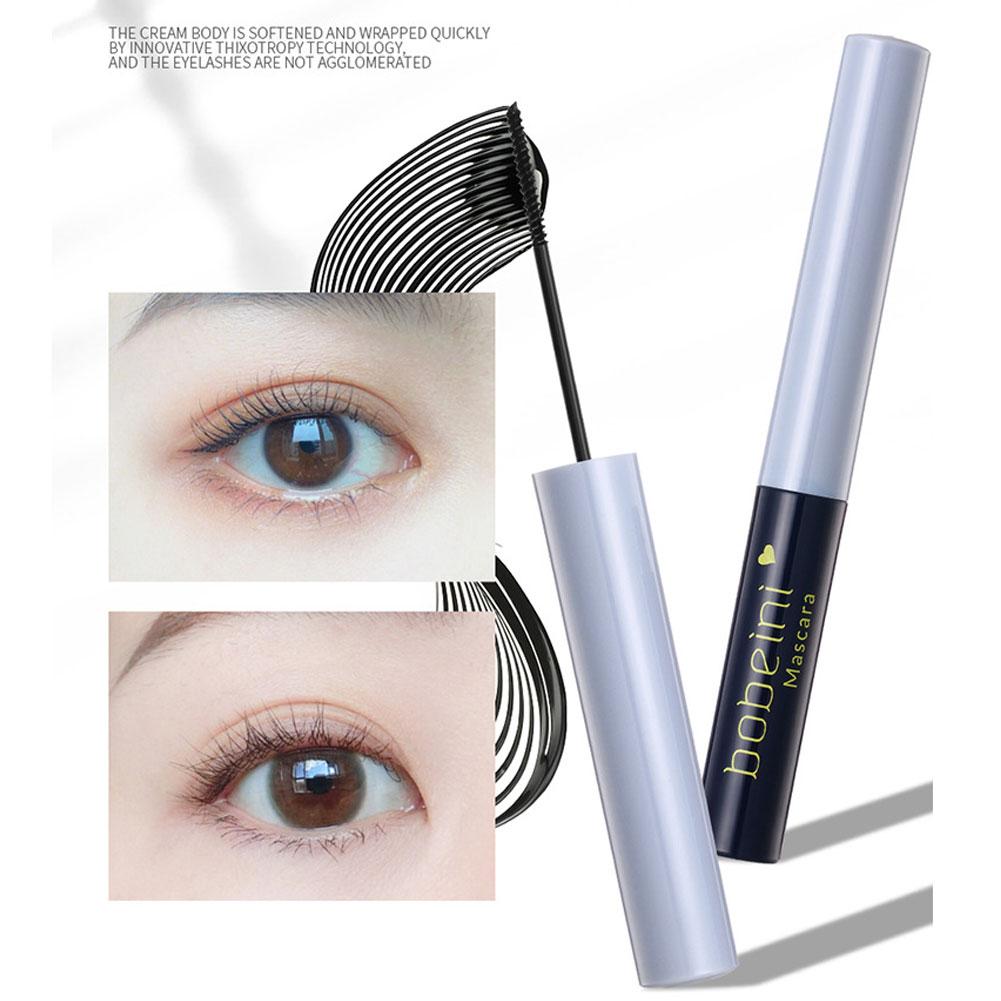 Wasserdichte Mascara Schwarzbraun Geschwungene Wimpern Mascara Kleine Schnelltrocknende Bürste Und Für Anfänger F7M4