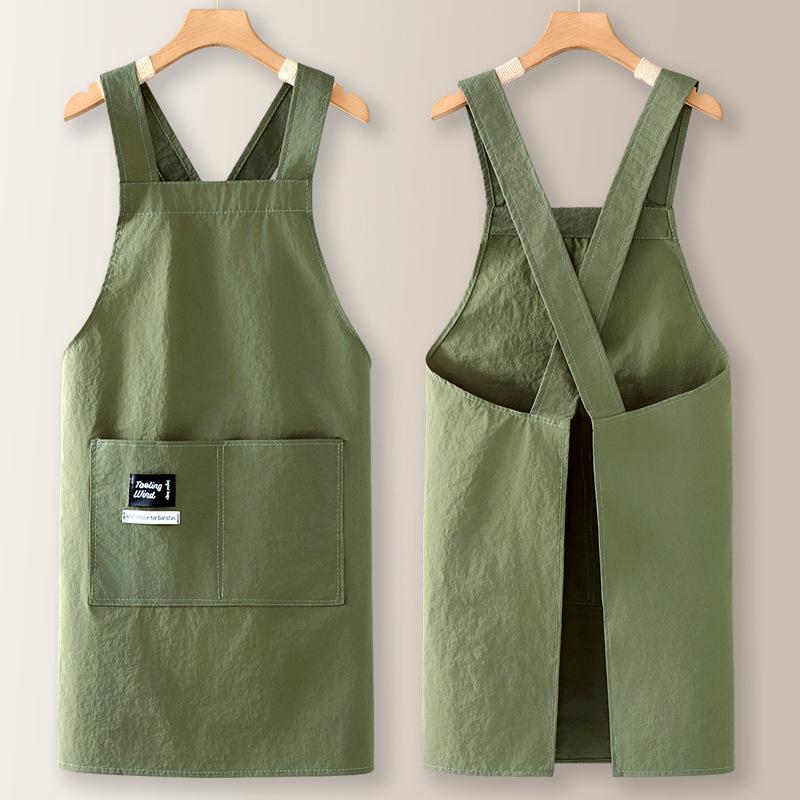 Waterproof Oil-Proof Women s Kitchen Apron with Logo Print and Waistband - Stain-Proof New Style Coverall