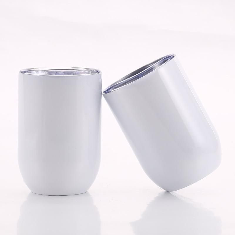 12Oz Eggshell Cup Pro 304 Stainless Steel Sublimation Coated Egg Cup Creative U-Shaped Red Wine Glass