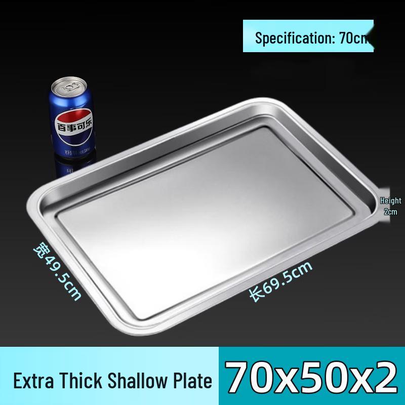 

304 Stainless Steel Rectangular Serving Trays (10-Pack)