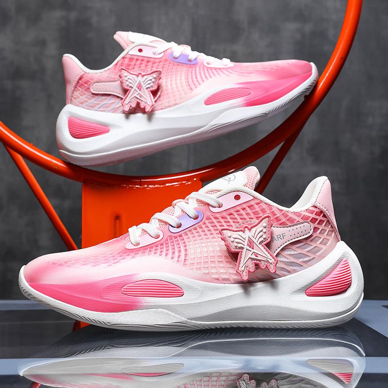 Høykvalitets lilla basketballsko mann lav topp plattform unisex treningssko sklisikker kamp sportssko for basketball