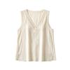 Womens Casual Summer Sleeveless V Neck Lace Trim Shirt