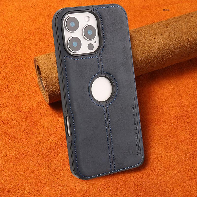 

Подходит для чехлов для телефонов Apple 16promax, 14iPhone15 с полной защитой, противоударные деловые кожаные чехлы 13/12 iPhone 11 6.1 inch