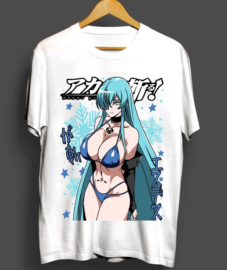Akame Ga Kill Esdeath Anime Tshirt Unisexga Waifu Shirt Oversized Unisex High Quality Print Tshirts For Unisex Unisex Fashion Soft