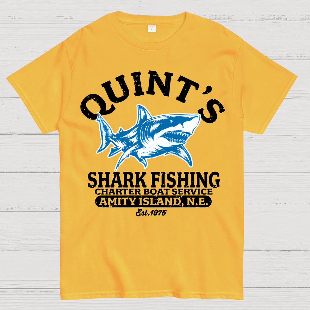 Quint's Shark Fishing Cotton Summer Casual Cool Loose T-Shirt