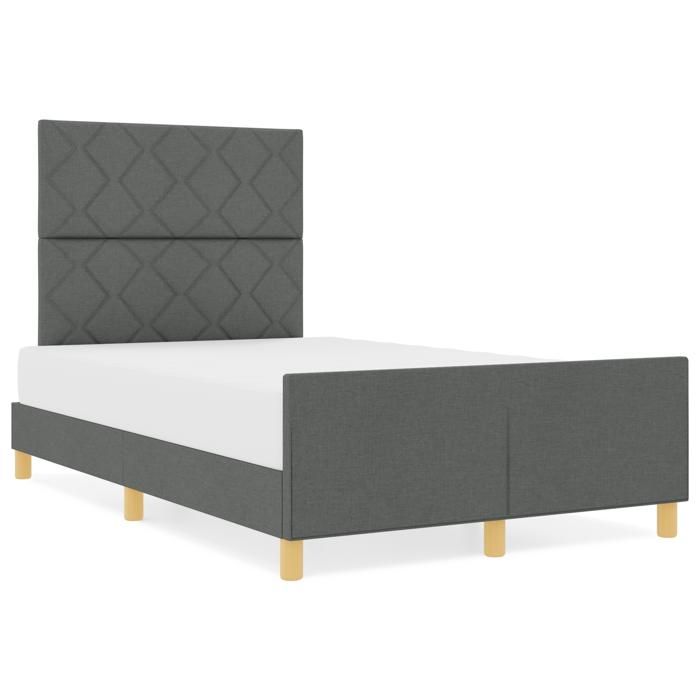 Cadre de lit en tissu gris foncé vidaXL 120x190 cm 3344789