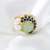 Exquisite Leaf Shape Inlay Blue Color Cubic Zirconia Ring for Women Birthday Accessories Wedding Jewelry Valentine's Day Gift