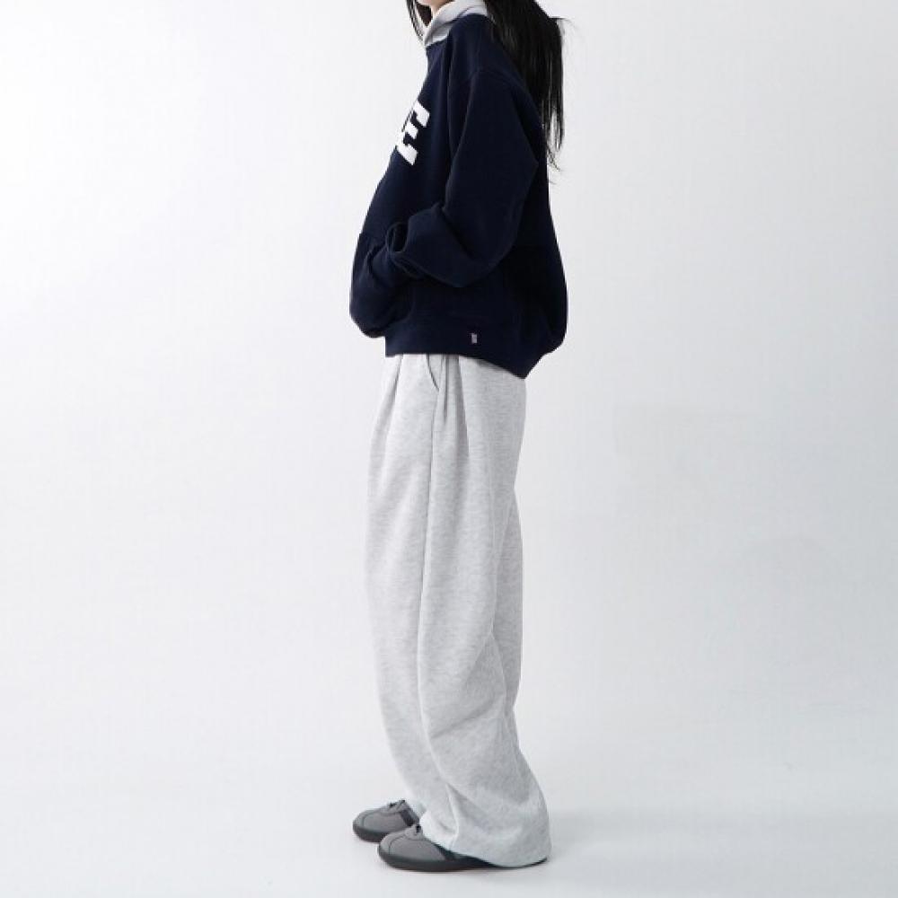Onl Women Fleece Waistband Pintuck Wide Pants Training Pants