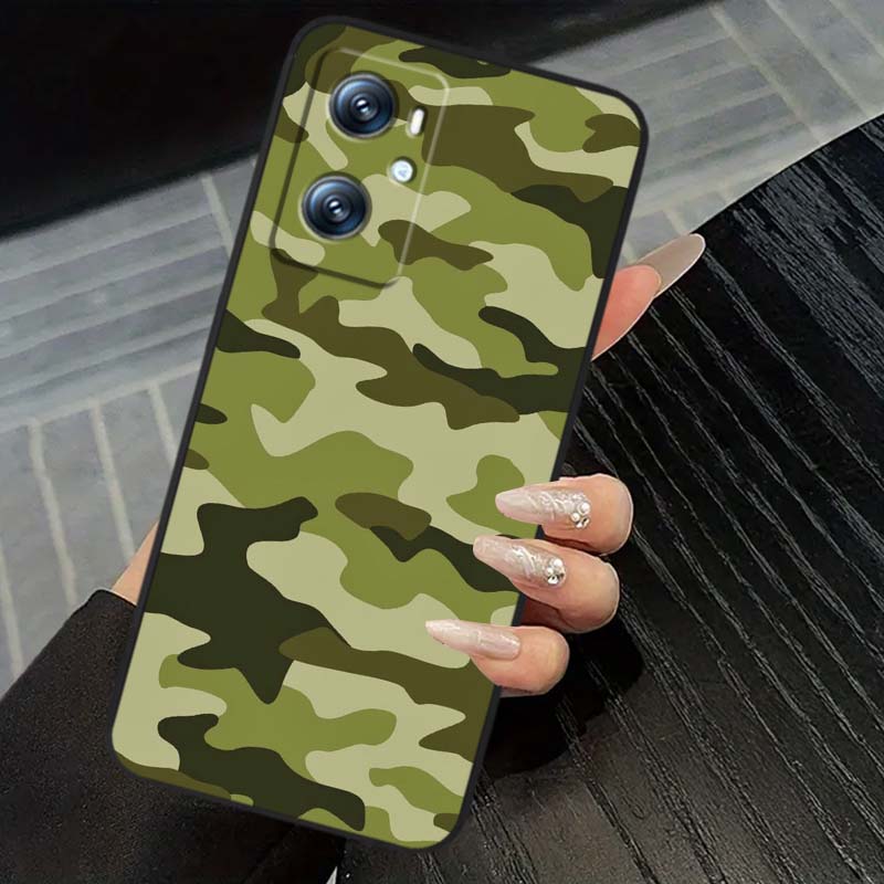 

Creative camouflage pattern For OPPO Reno 5 6 7 A96 A40 A58 Realme GT A74 A78 Neo2 A74 A78 Find X5 X3 X7 X8 Black Phone Case OPPO A72