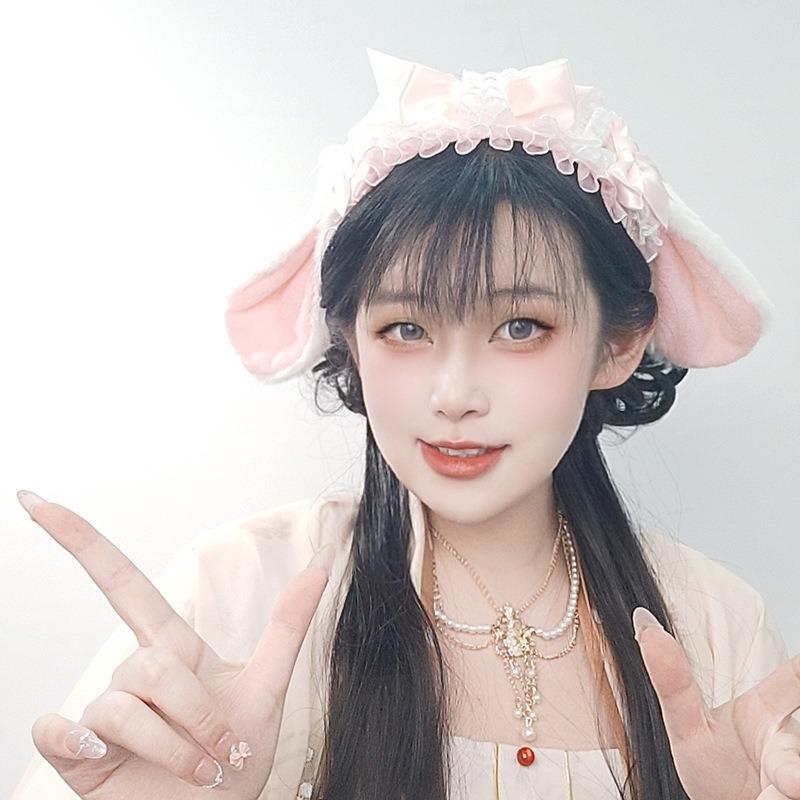 Lolita Bow Rabbit Ears KC Alice Rabbit Ears Headband Halloween Lop Rabbit Tail Set