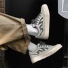 Board shoes trendy summer new lightweight height increase burgundy sports and leisure canvas German training shoes