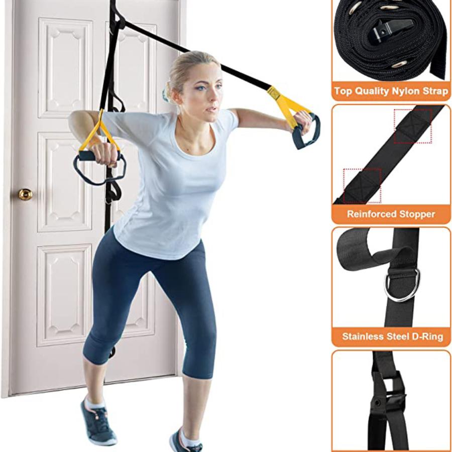 11 Piece Elastic Rope Door Buckle Set with Tension Accessories, Door Anchor Strap