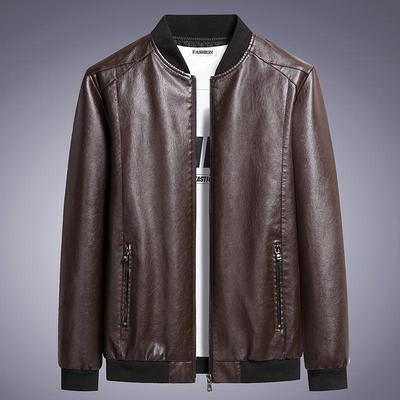 Giacca in Pelle da Uomo Slim Fit 2021 - Cappotto Autunnale di Tendenza Stile Coreano