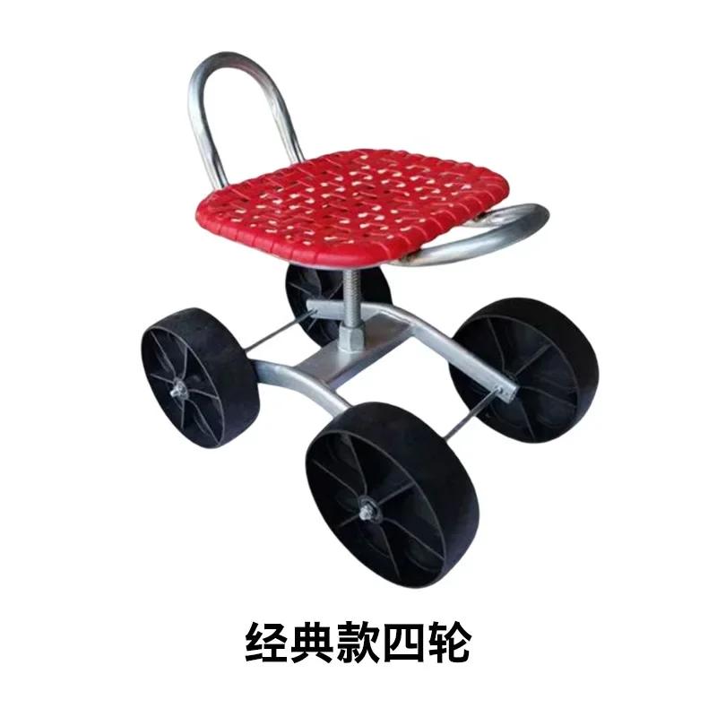 Greenhouse Mobile Lazy Cart Rotating Lifting Small Stool Agricultural Machinery Agricultural Tools Fruit Greenhouse Trolley