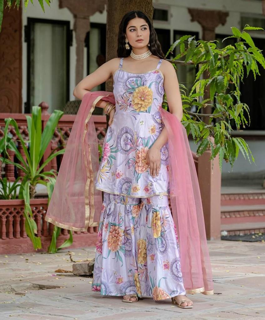 Indian Pakistani Party Wear Palazzo Salwar Suit Women Designer Ready To Wear Sharara Set Dress