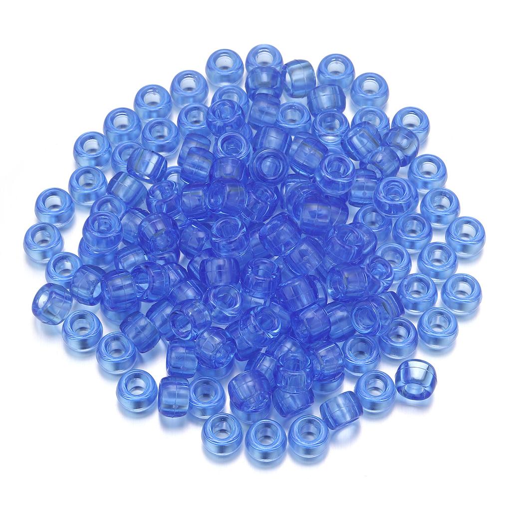 200pcs Transparent Acrylic Beads 6x9mm Big Hole Loose Spacer Beads For Jewelry Making DIY Necklace Bracelets Key Chain Supplies