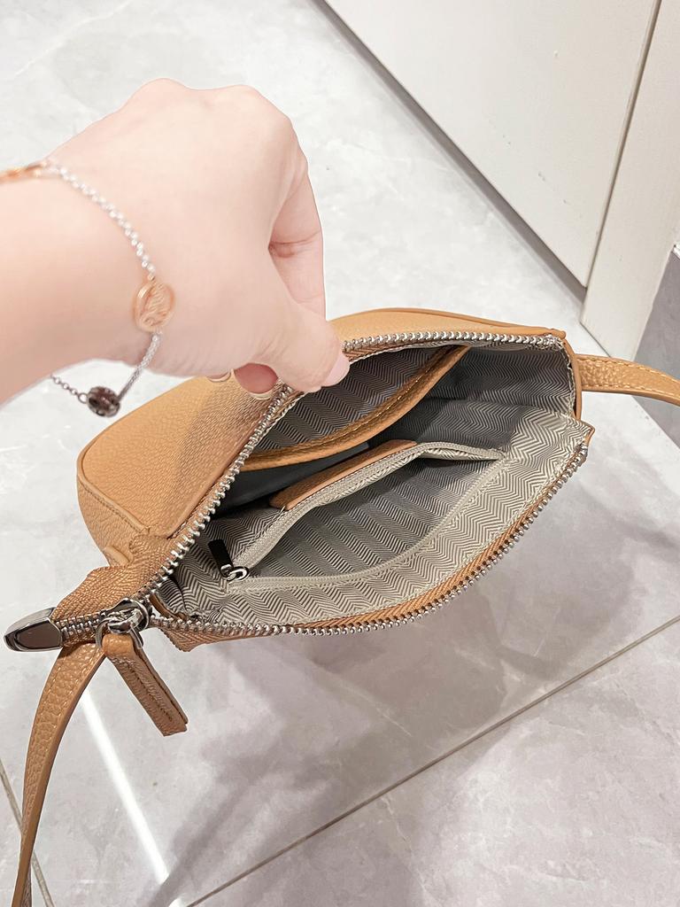 Geantă crossbody clasică minimalistă de culoare solidă pentru femei, geantă de umăr unică cu fermoar tridimensională la modă, geantă pentru telefon din piele PU
