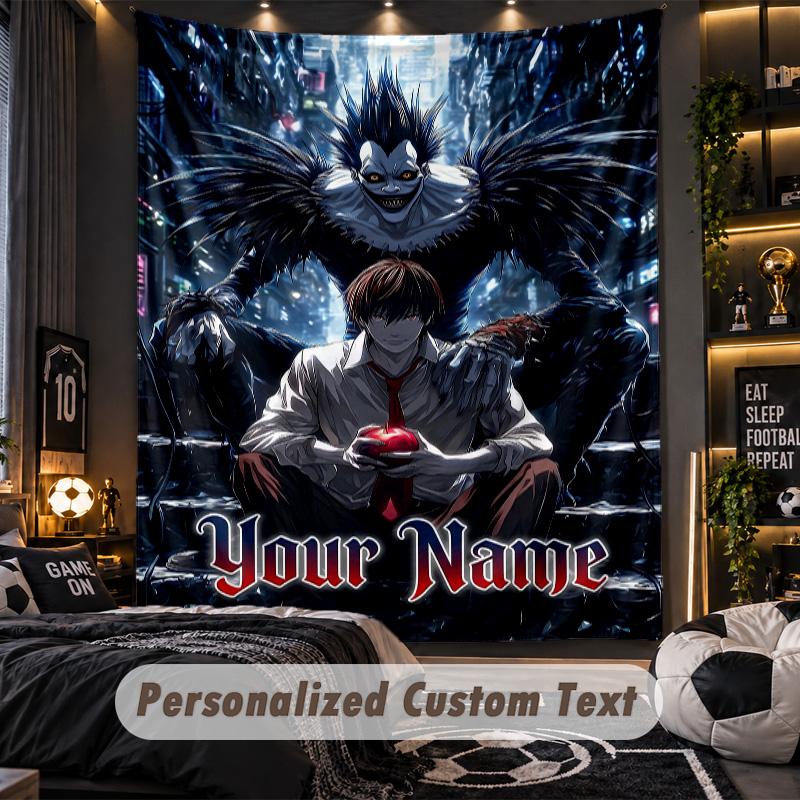 Personalized Wall Tapestry,Death Note Custom Printed Name, Fabric Wall Art For Indoor Room Backdrop