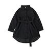 Women's Corduroy Belted Single-Breasted Shirt Dress - Chic Korean Style, Loose Mid-Length for Spring/Autumn 2025