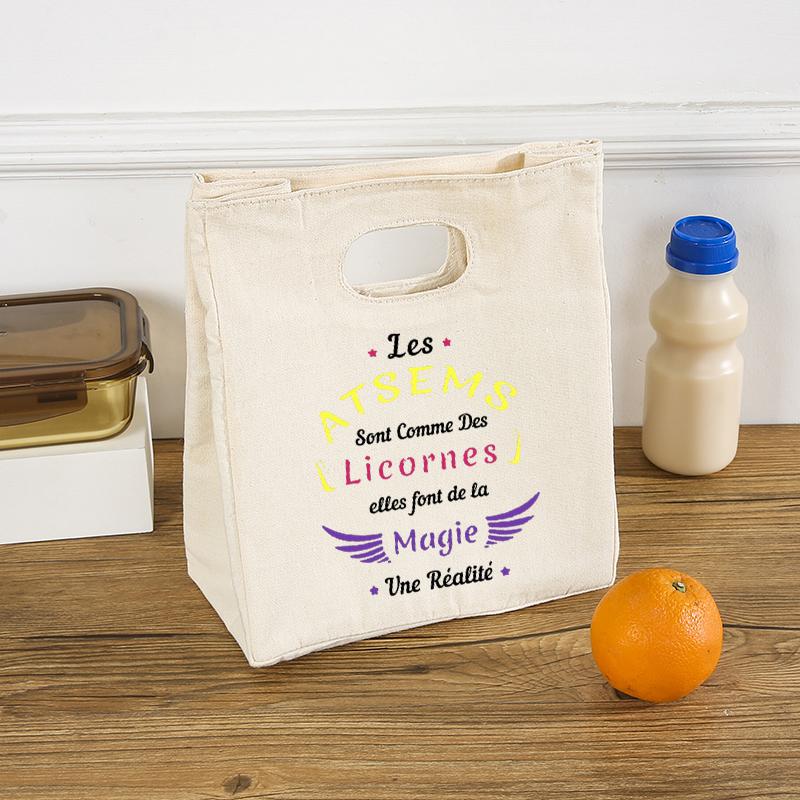 Une Super Atsem Toi Ne S'oublie Jamais Comme Print Lunch Bag Summer Jiuce Ice Cooler Bag Picnic Insulated Thermal Bag Astem Gift