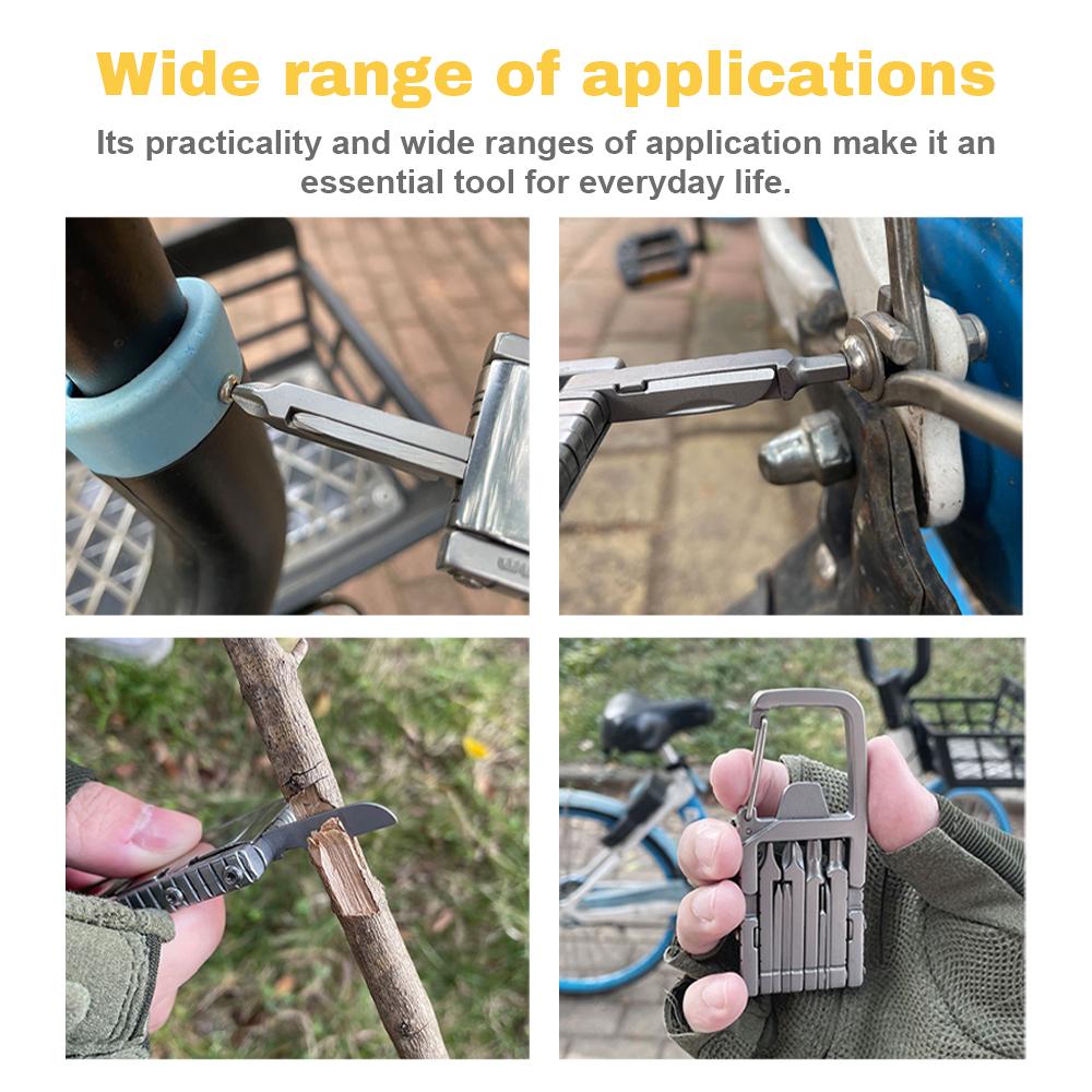 Keychain Multitool Screwdriver Bit Foldable Bike Repairs Tool Stainless Steel Bottle Opener Phone