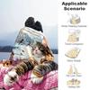 1PC Custom Name Winter Cat Window Scene flannel blanket versatile, all-season throw suitable for the living room, bedroom, camping, travel, and gift
