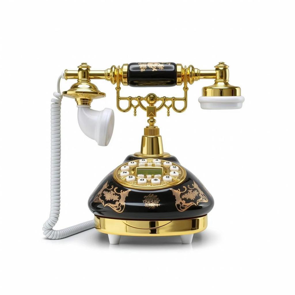 Decorative Antique Style Telephone Glossy Elegant Retro