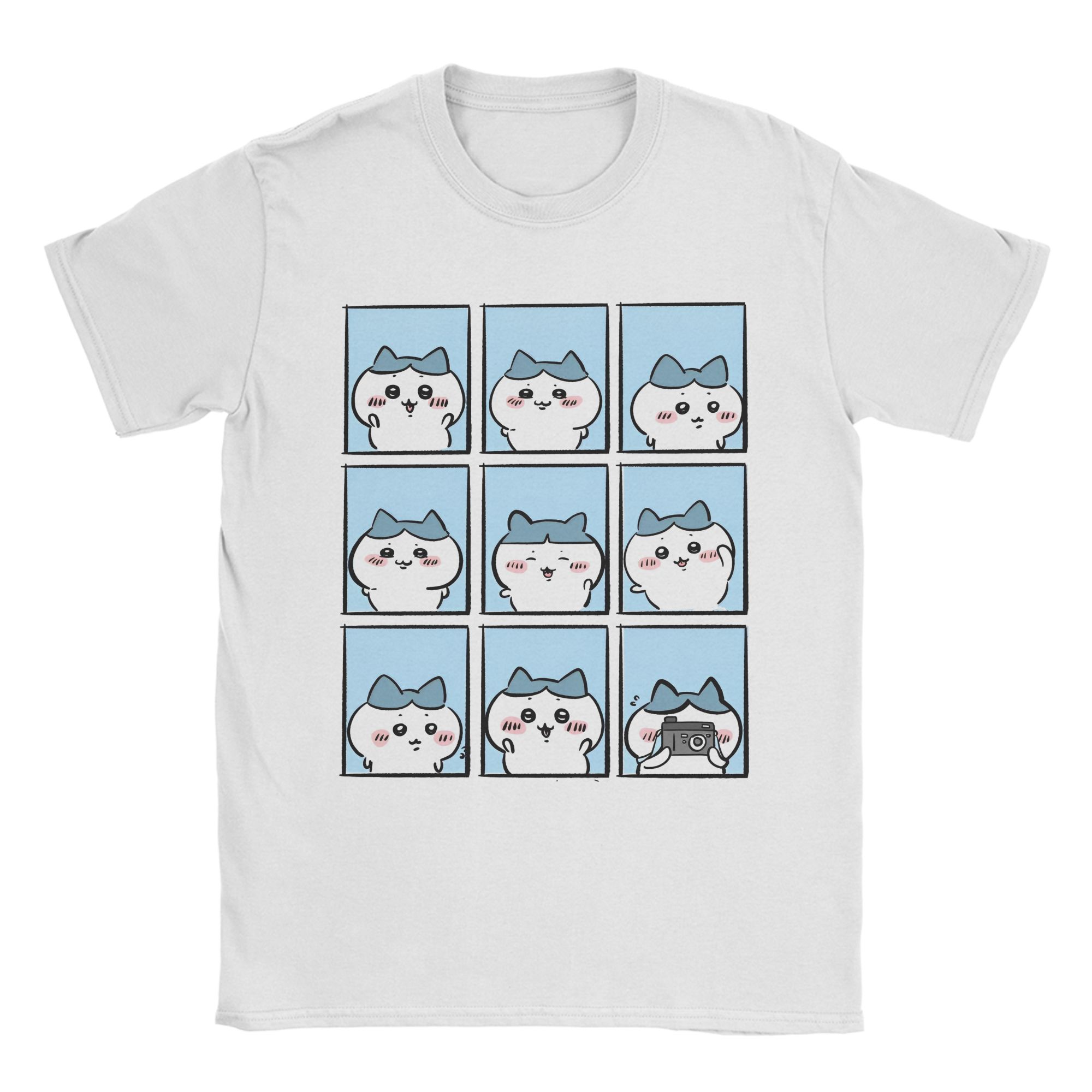 

Chiikawa Usagi Music T-Shirt Men Women Casual 100% Cotton Tee Shirt Crew Neck Short Sleeve T Shirt Summer Tops 4XL