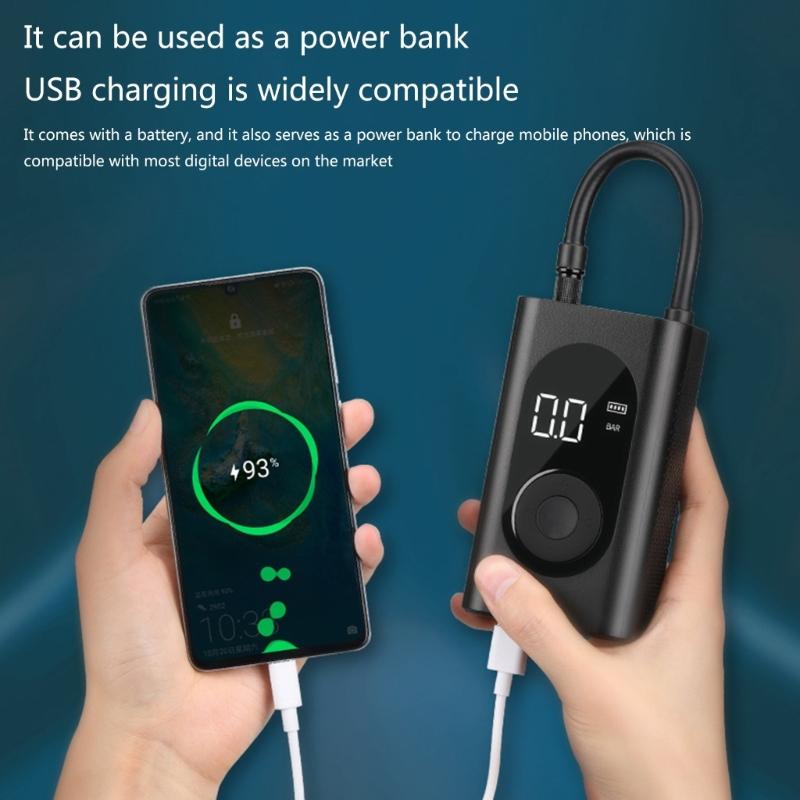 Portable Electric Air Compressor Electric Air Inflator, 4 Different Modes, Fast Inflation For Bike Motorcycle Car Ball