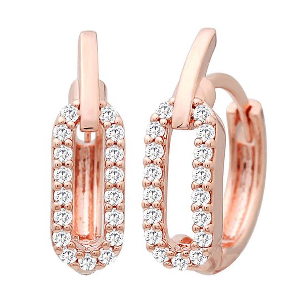 [] 14K Gold Filled Pin Earrings Carat Women's Fashion Daily Simple Cubic One-Touch Earrings