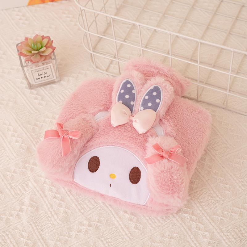 Cute Winter My Melody Plush Hot Water Bottle - Cartoon Hand Warmer, Flip-Top Style for Students and Girls