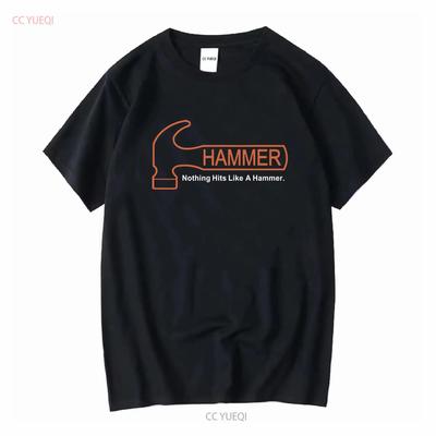 Hammer Bowling Logo Mens Black T Shirt Size S 5XL Long or Short Sleeves Vintage Washed Casual Graphic Streetwear Unisex