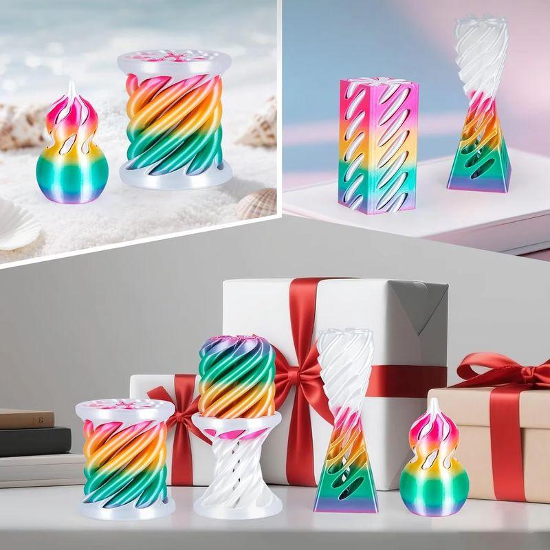 6Pcs/Set Spiral Cone Fidget Vortex Toy Desktop Ornament Model Multiple Ways To Play Stress Relief Creativity 3D Printed Fun Toy