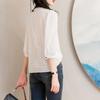 Srcr Women's Hollow Doll Collar Half-Sleeve Shirt