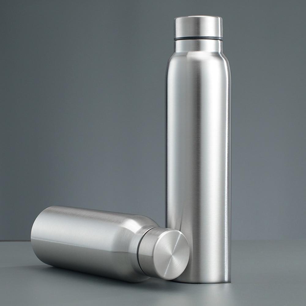 650ml/1000ml Stainless Steel Metal Water Bottle Outdoor Sports Water Bottle Metal Cold Water Bottle Reusable Leakproof