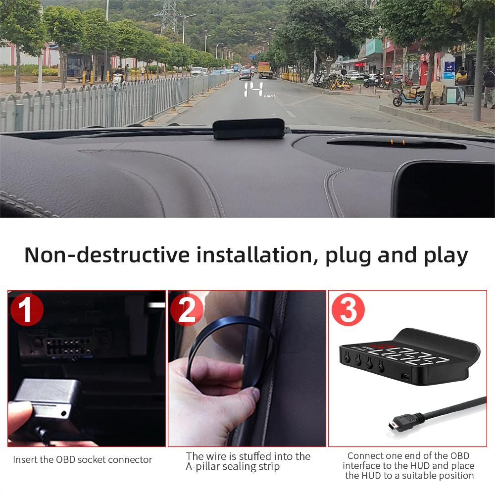 M3 HUD Head-Up Display OBD2 Trip Computer Speed Projector OBD2 Auto On-Board Computer Fuel Mileage Alarm Car Accessories