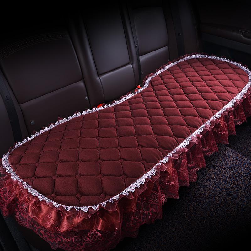 Uniwersalna antypoślizgowa pluszowa poduszka na fotel samochodowy z koronkowym wykończeniem na jesień i zimę
