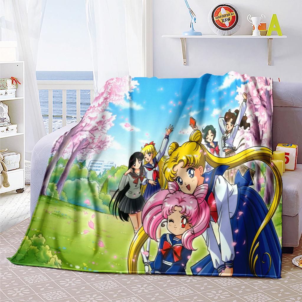 Japanese anime cute cartoon theme Sailor Moon Tsukino Usagi blanket suitable for home beds, sofa covers, office nap, outdoor warm blankets O4