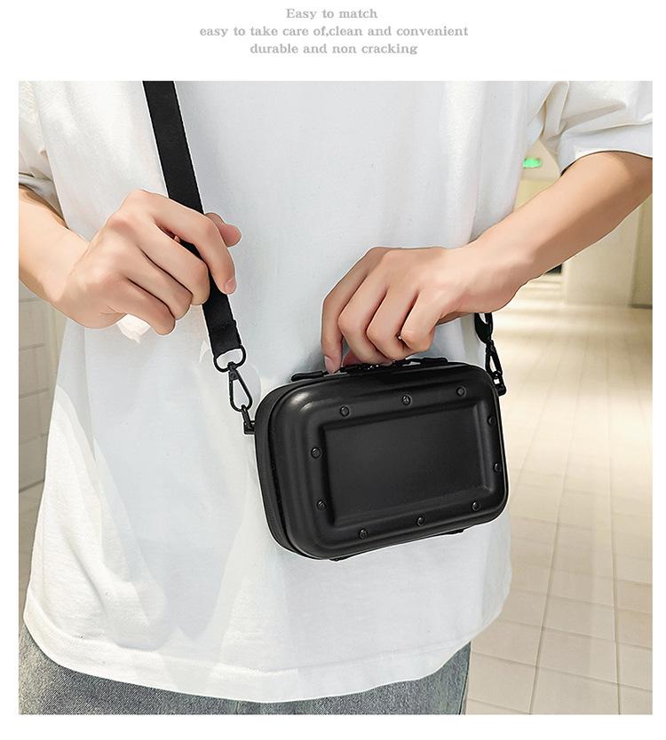 Men's Crossbody Bag: Simple, Versatile, Casual Single-Shoulder Commuter Bag, Soft Shell, Phone Holder, Small Square Design.