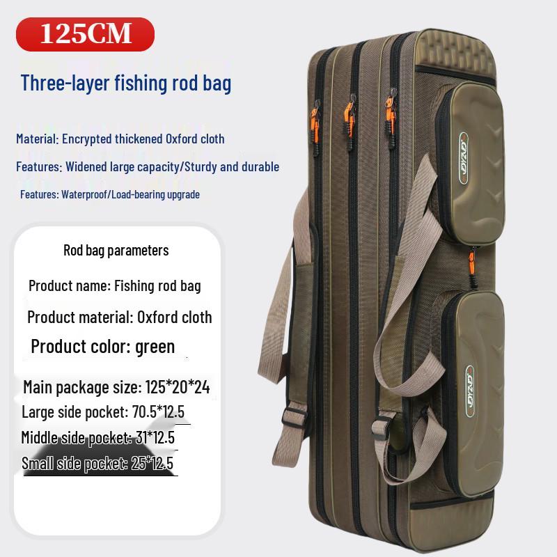 Waterproof Lightweight Fishing Rod Bag - Large Capacity & Portable Canvas, Multifunctional Good-Looking Sea Rod Bag.